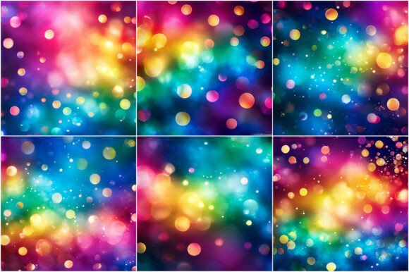 Download Rainbow Bokeh Background Digital Papers - Background Collection