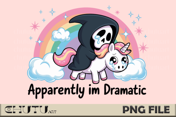 Download Dramatic Reaper Unicorn PNG - Kawaii Art - Premium Resources